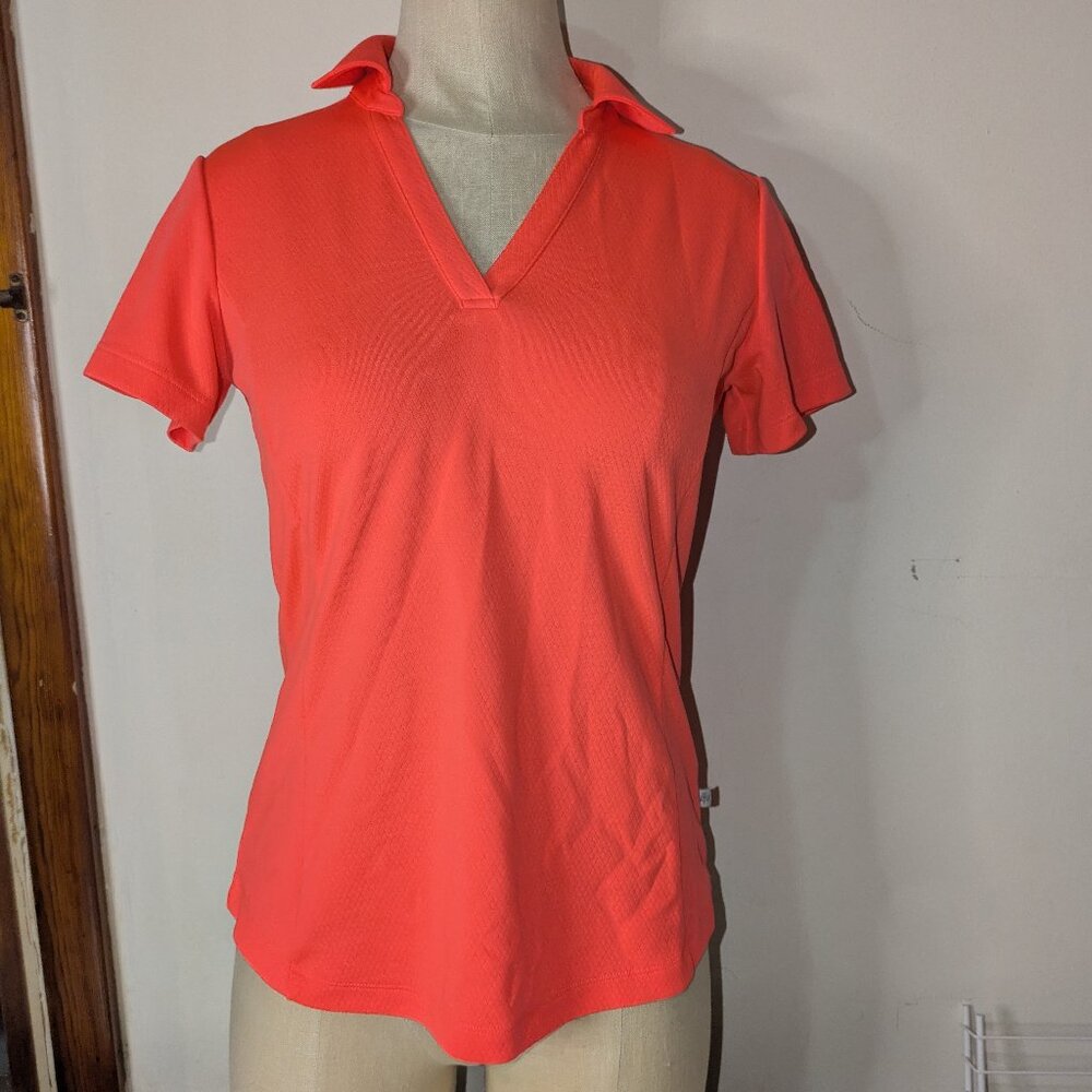 Lady Hagen Golf Shirt Womens XS Extra Small Coral Ember UPF 25 Performance Polo